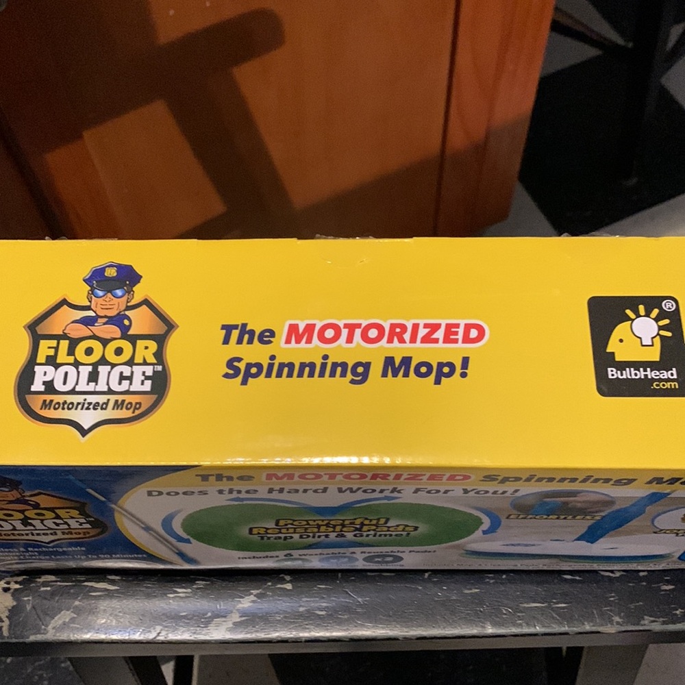 Original As Seen On TV Floor Police Motorized Spin Cordless Mop Mop NWT - Picture 2 of 3